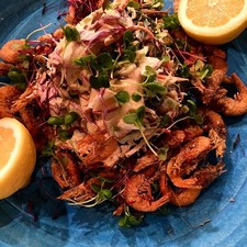 Fried School Prawns & Summer Slaw